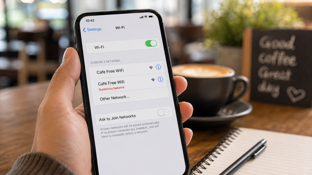 How to stay safe on public Wi-Fi: spotting a duplicate network name