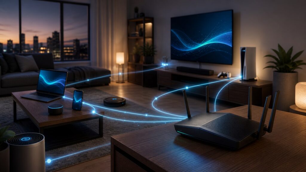 Best VPN for router guide showing whole-home protection for laptops phones televisions and smart devices
